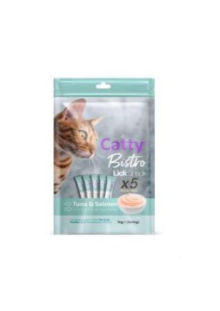 Catty Bistro Ton Balıklı ve Somonlu Yetişkin Kedi Krema Ödülü 5 x 14 Gr