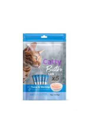 Catty Bistro Ton Balıklı ve Karidesli Yetişkin Kedi Krema Ödülü 5 x 14 Gr
