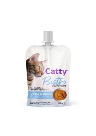 Catty Bistro Ton Balıklı ve Karidesli Yetişkin Kedi Krema Ödülü 100 Gr