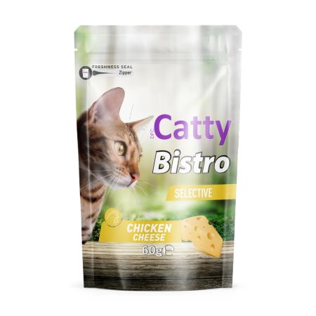 Catty Bistro Seçici Kediler İçin Tavuklu Ve Peynirli Kedi Ödül Maması 60 Gr