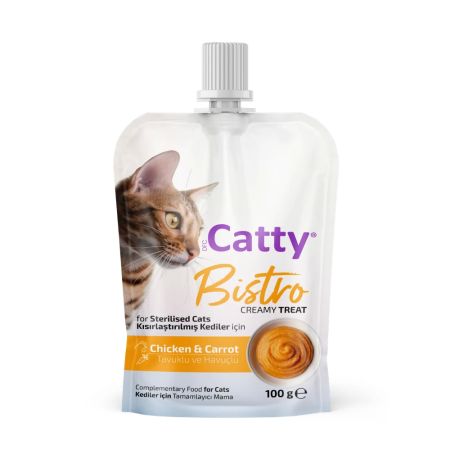 Catty Bistro Tavuklu ve Havuçlu Kısır Kedi Krema Ödülü 100 Gr