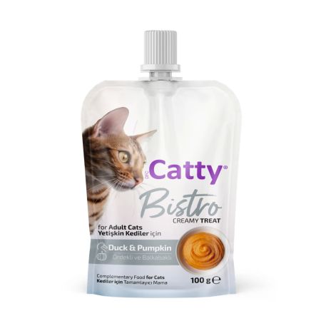 Catty Bistro Ördekli ve Balkabaklı Yetişkin Kedi Krema Ödülü 100 Gr