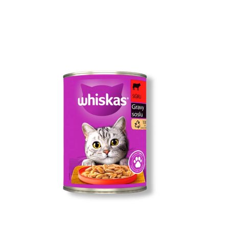 Whiskas Sos İçinde Sığır Etli Yetişkin Kedi Konservesi 400 gr