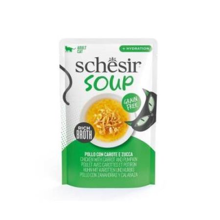 Schesir Soup Pouch Tavuk ve Bal Kabağı Yetişkin Kedi Çorbası 40 gr
