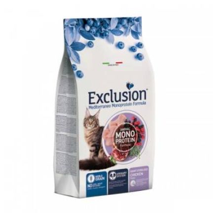 Exclusion Monoprotein Tavuklu ve Narlı Düşük Tahıllı İri Irk Kısırlaştırılmış Kedi Maması 1,5 Kg