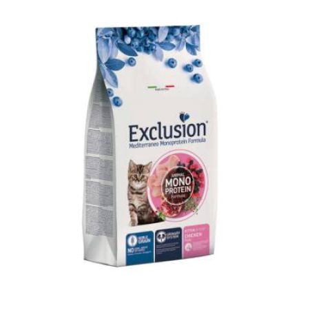 Exclusion Monoprotein Tavuklu Narlı ve Yaban Mersinli Düşük Tahıllı Yavru Kedi Maması 1,5 Kg