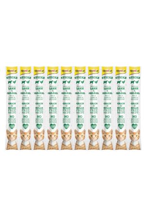 GimCat Sticks Kuzu Etli ve Kümes Hayvanlı Çubuk Kedi Ödül Maması 10 x 5 gr