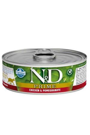 N&D Prime Tahılsız Tavuklu ve Narlı Yetişkin Kedi Konservesi 70 gr