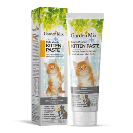 Garden Mix Kitten Yavru ve Anne Kedi için Multivitamin Malt Kedi Macunu 100 gr
