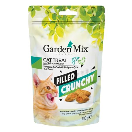 Garden Mix Somonlu ve Ördekli İçi Dolgulu Kedi Ödül Maması 100 gr