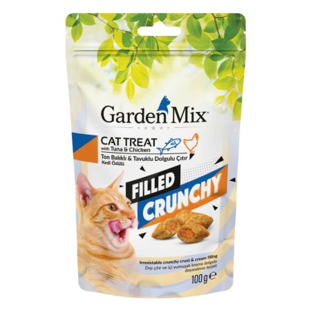 Garden Mix Ton Balıklı ve Tavuklu İçi Dolgulu Kedi Ödül Maması 100 gr