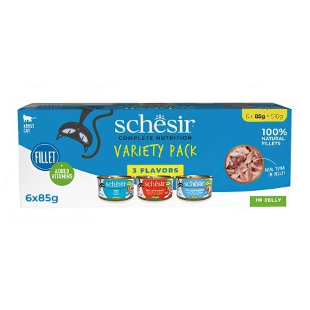 Schesir Variety Pack 3 Çeşit Yetişkin Kedi Konservesi 6 x 85 gr (6 al 5 öde)
