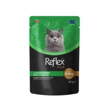 Reflex Plus Sos İçinde Parça Ördek ve Tavşanlı Yetişkin Kedi Konservesi 85 Gr