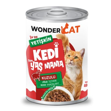 WonderCat Kuzulu Yetişkin Kedi Konservesi 400 gr