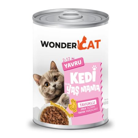 WonderCat Tavuklu Yavru Kedi Konservesi 400 gr