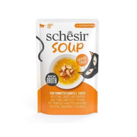 Schesir Soup Ton Balığı ile Bal Kabağı Yetişkin Kedi Çorbası Pouch 40g