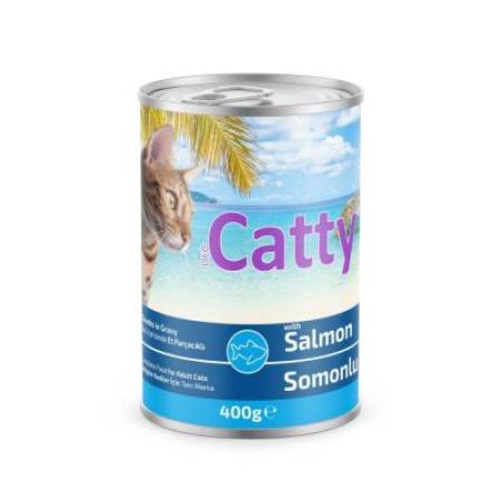 Catty Sos İçinde Somon Balıklı ve Alabalık Etli Kedi Konservesi 400 Gr
