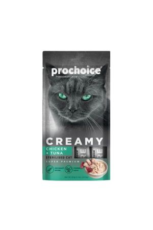 Prochoice Creamy Tavuklu ve Ton Balıklı Krema Kedi Ödül Maması 4 x 15 gr