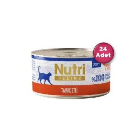 Nutri Feline Jelly Tavuk Etli Tahılsız Yetişkin Kedi Konservesi 70 gr ( 24 Al 20 Öde )