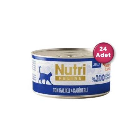Nutri Feline Ton Balıklı ve Karidesli Tahılsız Yetişkin Kedi Konservesi 70 gr ( 24 Al 20 Öde )