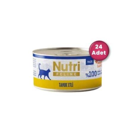 Nutri Feline Tavuk Etli Tahılsız Yetişkin Kedi Konservesi 70 gr ( 24 Al 20 Öde )