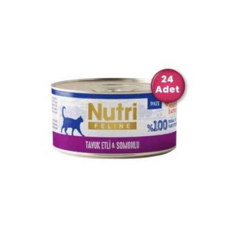 Nutri Feline Tavuk Etli ve Somonlu Tahılsız Yetişkin Kedi Konservesi 70 gr ( 24 Al 20 Öde )