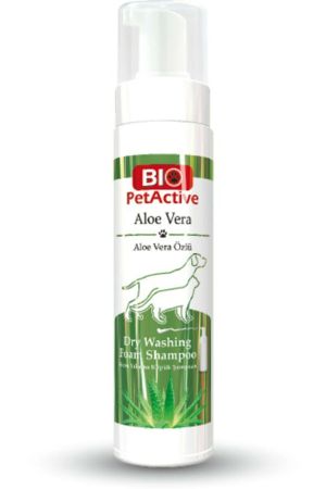 Bio PetActive Aloe Vera Özlü Kediler ve Köpekler için Kuru Yıkama Şampuanı 200 ml