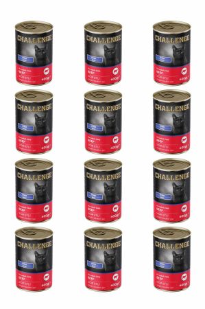 Challenge Pate Sığır Etli Yetişkin Kedi Konservesi 400 grX12Adet