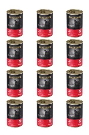 Challenge Sığır Etli Yetişkin Kedi Konservesi 400 grX12Adet