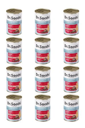 Dr.Sacchi yetişkin kedi-sığır etli 400gr x 12 adet