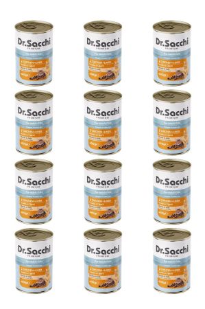 Dr.Sacchi yetişkin kedi-tavuklu ciğerli 400gr x x 12 adet