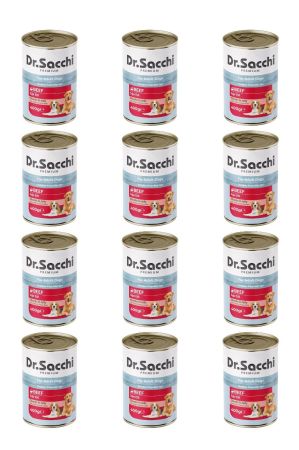 Dr.Sacchi yetişkin köpek-sığır etli 400gr x 12 adet