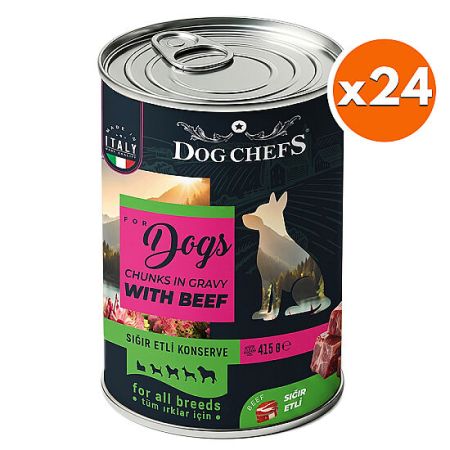 Dog Chefs Sığır Etli Soslu Köpek Maması 415 Gr x 24 Adet