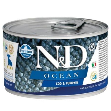 N&D Ocean Puppy Mini Morina Balıklı ve Balkabaklı Yavru Köpek Konservesi 140 gr