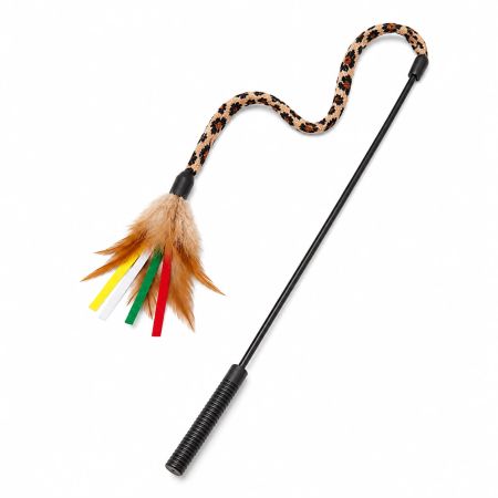 Eastland Leopar Desenli Tüylü Olta Kedi Oyuncağı 70 cm