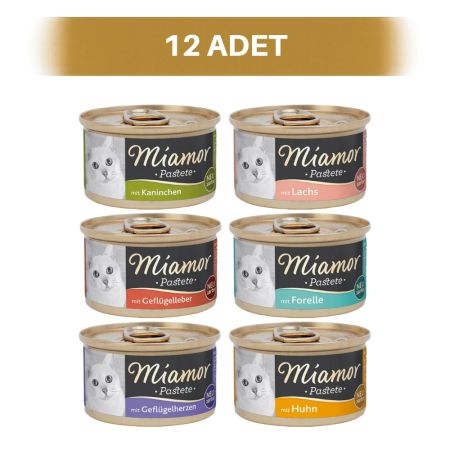 Miamor 6 Çeşit Karma Yetişkin Kedi Konservesi 12 x 85 gr