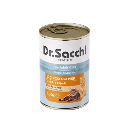 Dr.Sacchi Konserve Kedi Tavuklu Ciğerli 400gr