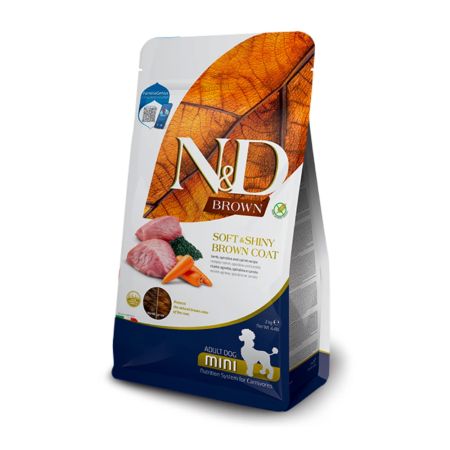 N&D Brown Kuzu Etli, Spirulina ve Havuçlu Küçük Irk Yetişkin Köpek Maması 2 kg