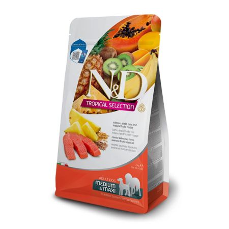 N&D Tropical Selection Somonlu ve Tropikal Meyveli Orta ve Büyük Irk Yetişkin Köpek Maması 2 kg