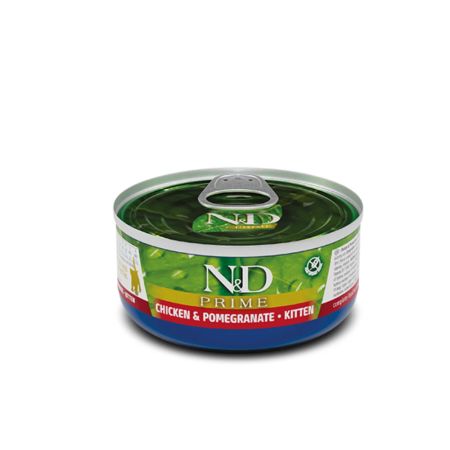 N&D Prime Tahılsız Tavuklu ve Narlı Yavru Kedi Konservesi 70 gr