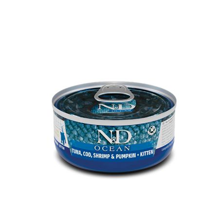 N&D Ocean Morina Balıklı, Karidesli ve Bal Kabaklı Yavru Kedi Konservesi 70 gr