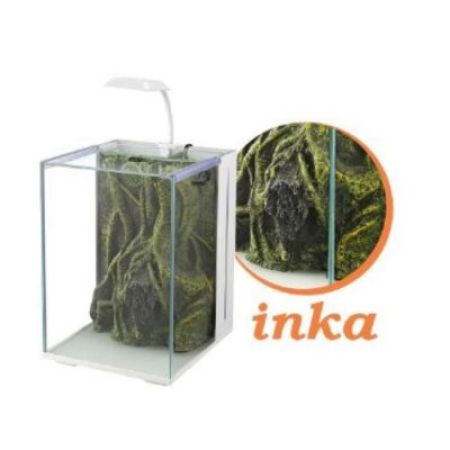 Nubios Inca Dekorlu Nano Akvaryum Beyaz 20x22x29 Cm