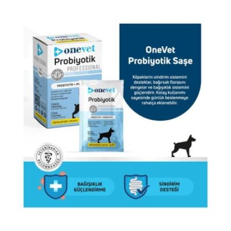 OneVet Probiyotik Köpekler için Sindirim ve Bağışıklık Güçlendirici Saşe 1 Gr 1 Adet