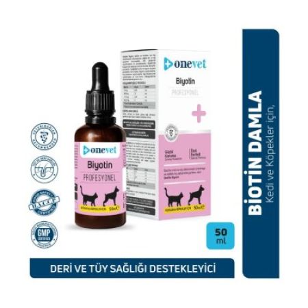 OneVet Biotin Kedi ve Köpekler İçin Tüy Dökülmesini Önleyici Damla 50 Ml