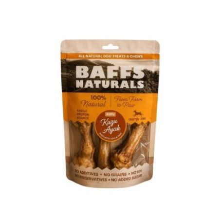 Baffs Naturals Kuzu Ayak Köpek Ödülü 3'lü Paket 300 Gr