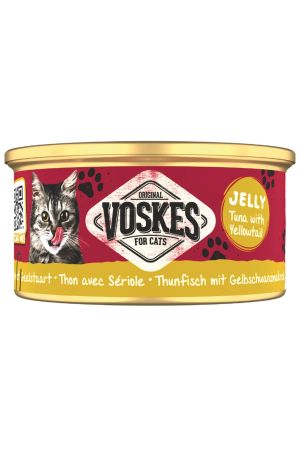 Voskes Jöle İçinde Ton Balıklı ve Sarı Kuyruklu Yetişkin Kedi Konservesi 85 gr