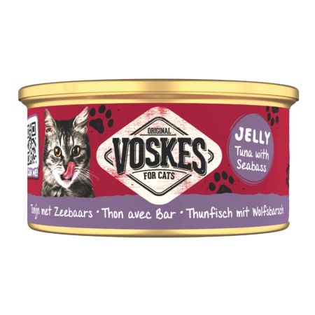 Voskes Jöle İçinde Ton Balıklı ve Levrekli Yetişkin Kedi Konservesi 85 gr