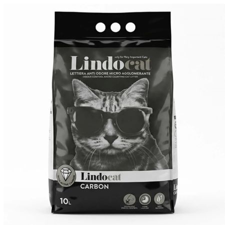 Lindocat Carbon Ekstra Güçlü Topaklanan Bentonit Kedi Kumu 10 lt