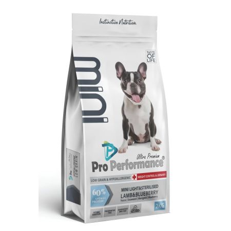 Pro Performance Mini Irk Kuzu Etli ve Yaban Mersinli Light ve Kısırlaştırılmış Yetişkin Köpek Maması 7 kg
