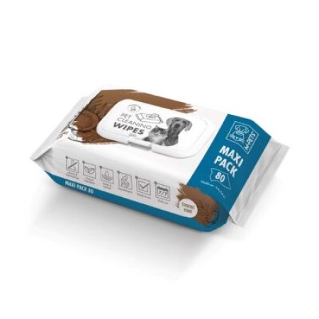 M-Pets Coconut Hindistan Cevizli Kedi ve Köpekler İçin Temizlik Mendili 80'li